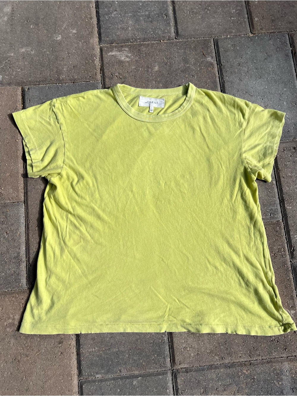 The Great. Yellow Basic Crewneck Tee Shirt Sz 1